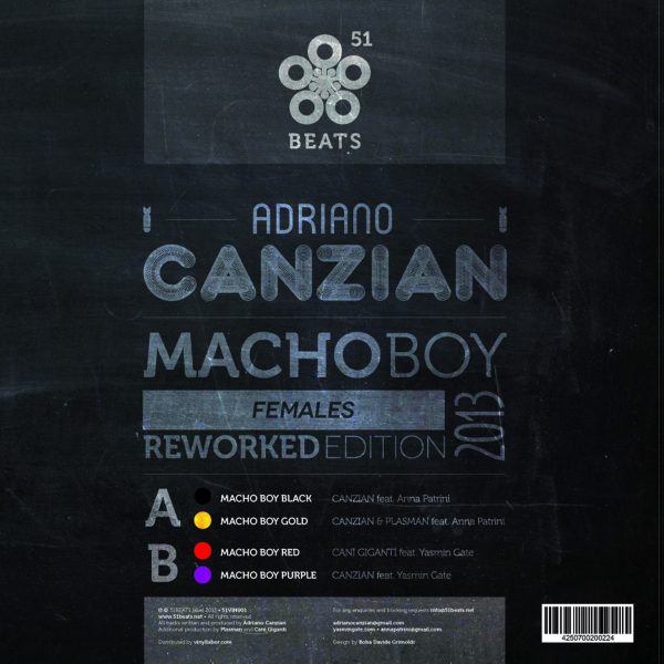 [VINYL] Adriano Canzian: Macho Boy (Female reworked edition 2013) - Image 5